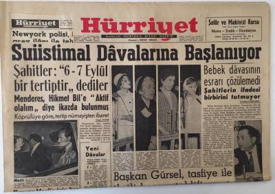 Hürriyet Gazetesi 2 Kasım 1960 - Suistimal Davalarına Başlanıyor Şahitler 6-7 Eylül Bir Tertiptir Dediler - GZ16489 - 2