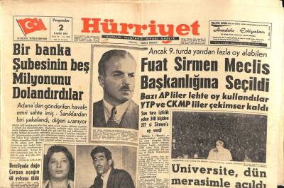 Hürriyet Gazetesi 2 Kasım 1961 - Cezayirde 75 Müslüman Öldürüldü - Fuat Sirmen Meclis Başkanlığına Seçildi GZ90584 - 1