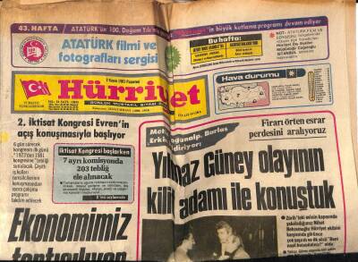 Hürriyet Gazetesi 2 Kasım 1981 - Yılmaz Güney Olayının Kilit Adamı İle Konuştuk GZ54570 - 1