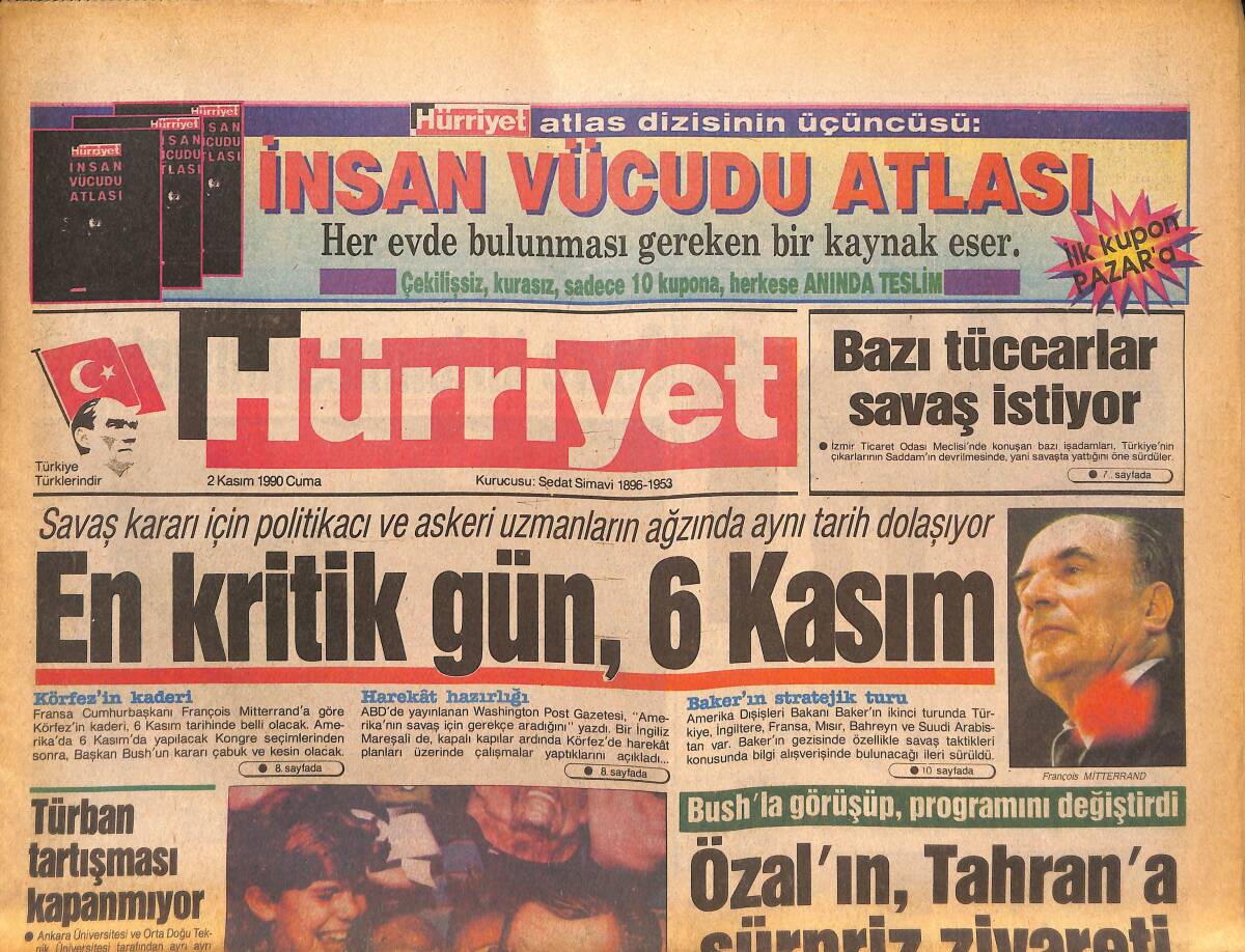 Hürriyet Gazetesi 2 Kasım 1990 - Yazar Aytmatov , Büyükelçi Oldu - Rusya Düğmeye Bastı - Gözler 6 Kasımda GZ132731 - 1