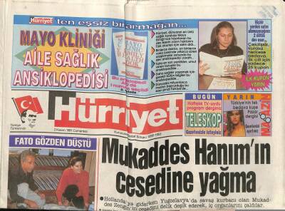 Hürriyet Gazetesi 2 Kasım 1991 - Üsküdarda Yangın 3 Ölü 8 Yaralı GZ62335 - 1