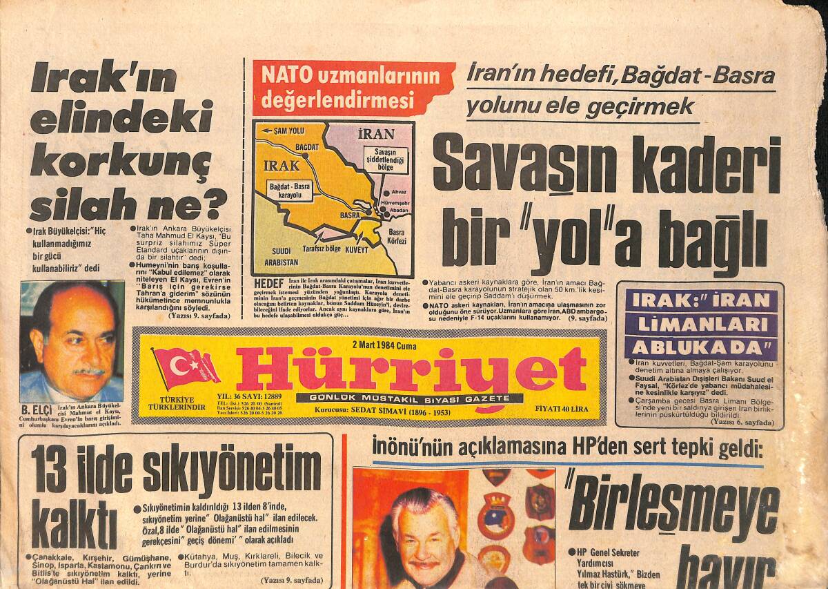 Hürriyet Gazetesi 2 Mart 1984 - Liz Taylor İçin İkinci Hayat - Irak'ın Elindeki Korkunç Silah Ne ? GZ160254 - 1