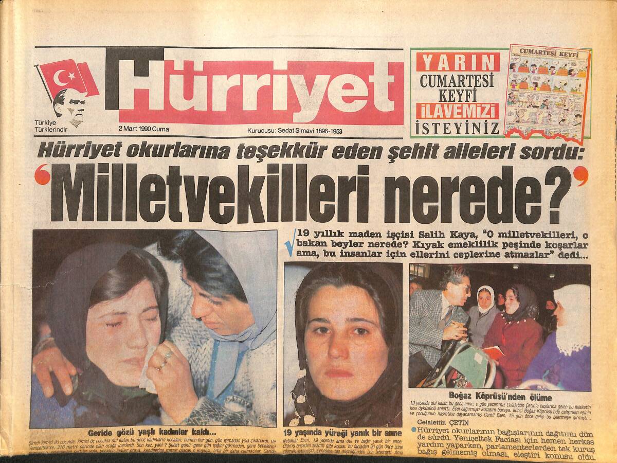 Hürriyet Gazetesi 2 Mart 1990 - Kamil Başaran'ı Toprağa Veriyoruz - Moskova Sirki İstanbul'da GZ134210 - 1