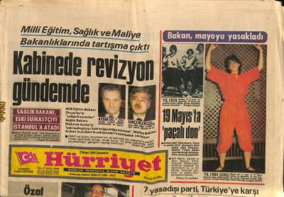 Hürriyet Gazetesi 2 Mayıs 1984 - Kabinede Revizyon Gündemde GZ81608 - 1