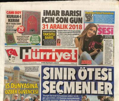 Hürriyet Gazetesi 2 Mayıs 2018 - Mossaddan Tahrana Operasyon İddiası GZ91545 - 1