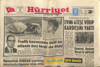Hürriyet Gazetesi 2 Nisan 1969 - Dr. Barnard Amerikaya Yerleşiyor - AYGAZ Tankerinin Dün Başlayan Duruşması Ertelendi GZ121875 - 1