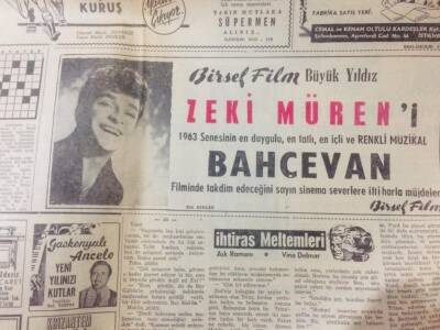 Hürriyet Gazetesi 2 Ocak 1963 - Birsel Film Zeki Müreni Müjdeler GZ97426 - 1