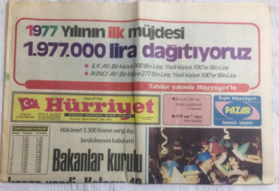 Hürriyet Gazetesi 2 Ocak 1977 - Bakanlar Kurulu Karar Verdi Katsayı 12 - GZ19833 - 1