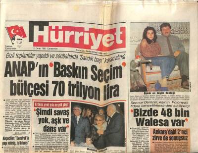Hürriyet Gazetesi 2 Ocak 1991 - Hülya Avşarın Evlilik Düşü GZ76582 - 1