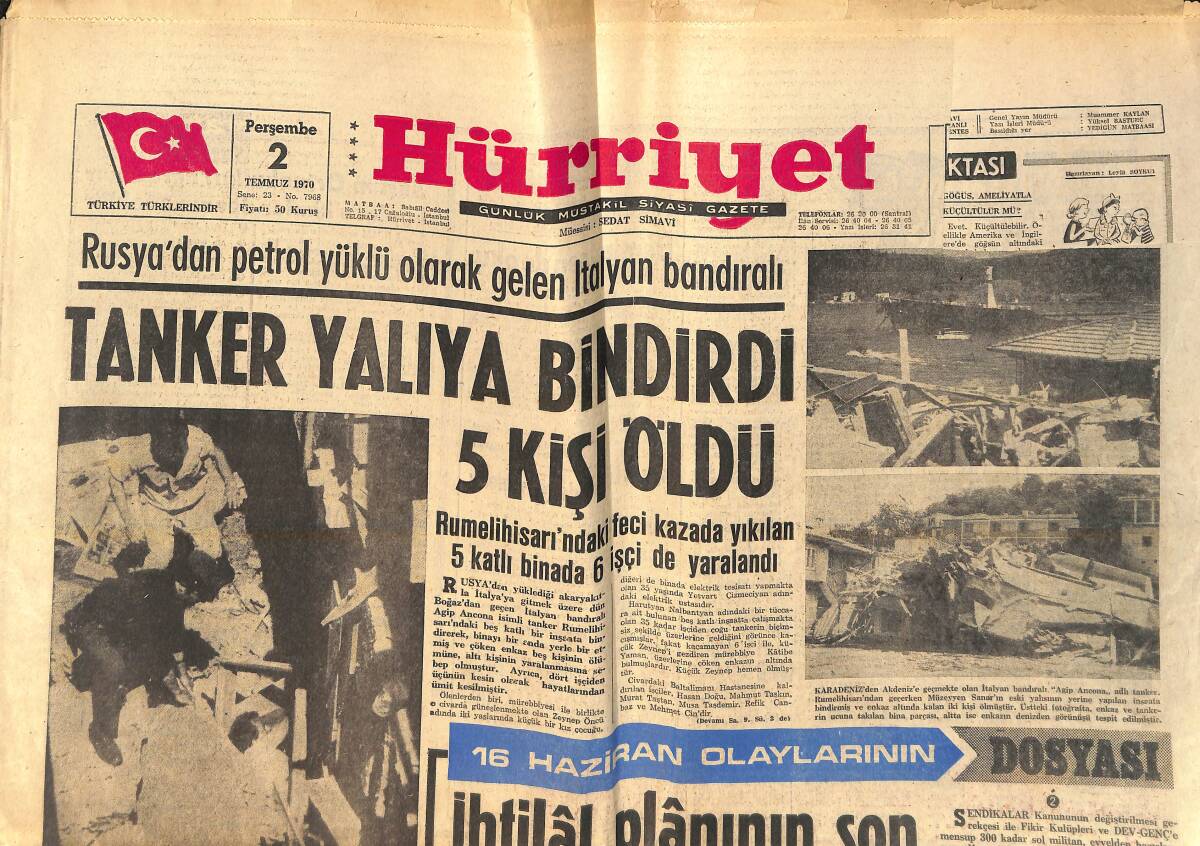 Hürriyet Gazetesi 2 Temmuz 1970 - CHP'de Kazan Kaynıyor - Bayar Daima Şüpheci Menderes'se Duygulu GZ157091 - 1