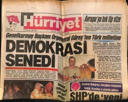 Hürriyet Gazetesi 2 Temmuz 1991 - Genelkurmay Başkanı Orgeneral Güreşten Türk Milletine Demokrasi Senedi GZ67335 - 1