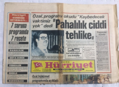 Hürriyet Gazetesi 20 Aralık 1983 - ÖzalKaybedecek Vaktimiz Yok,Pahalılık Ciddi Tehlike - GZ19685 - 1