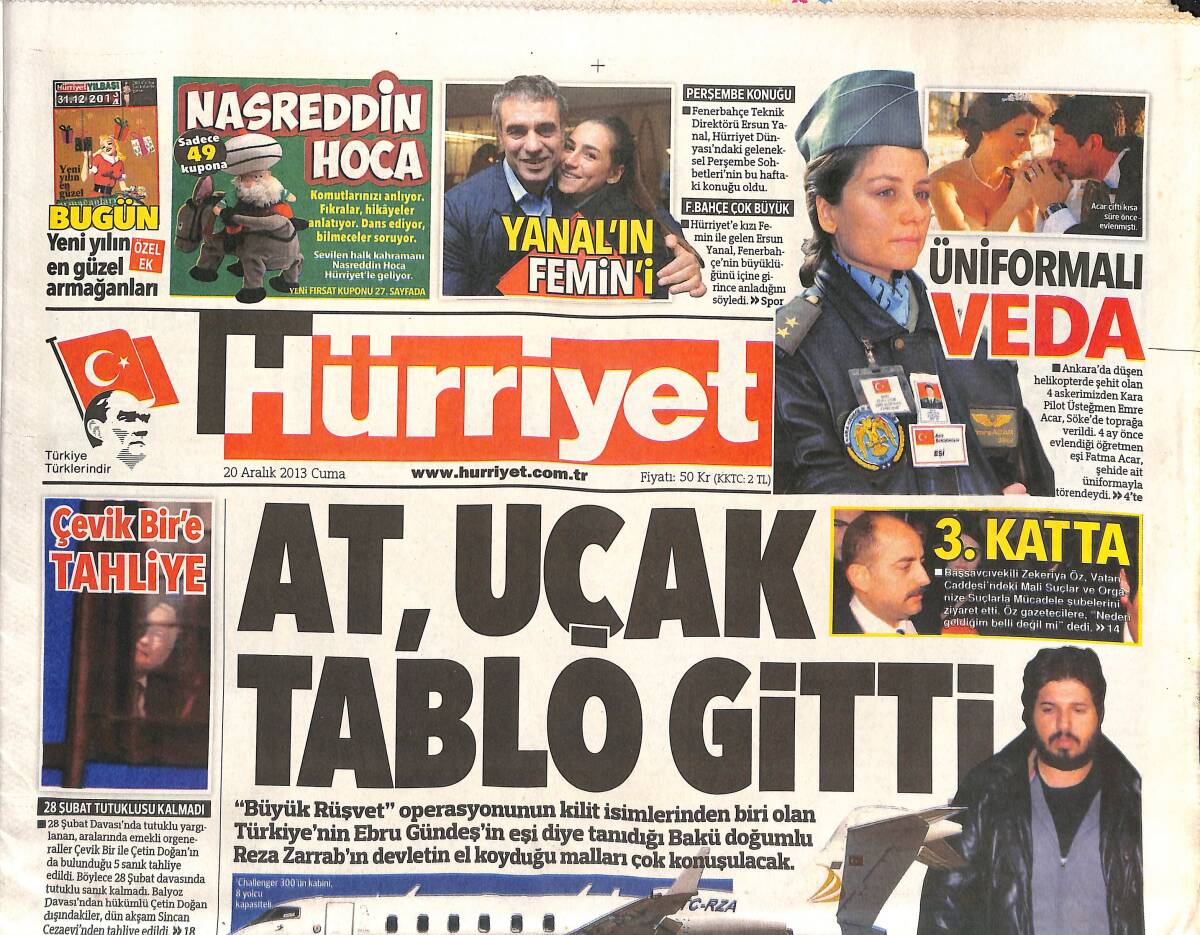 Hürriyet Gazetesi 20 Aralık 2013 - Rıza Zarrab'ın Sarkuysan Macerası - Mansur Yavaş Resmen CHP'Lİ! GZ137167 - 1