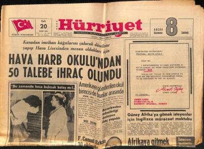 Hürriyet Gazetesi 20 Ekim 1964 - Hava Harb Okulundan 50 Talebe İhraç Olundu GZ81845 - 1
