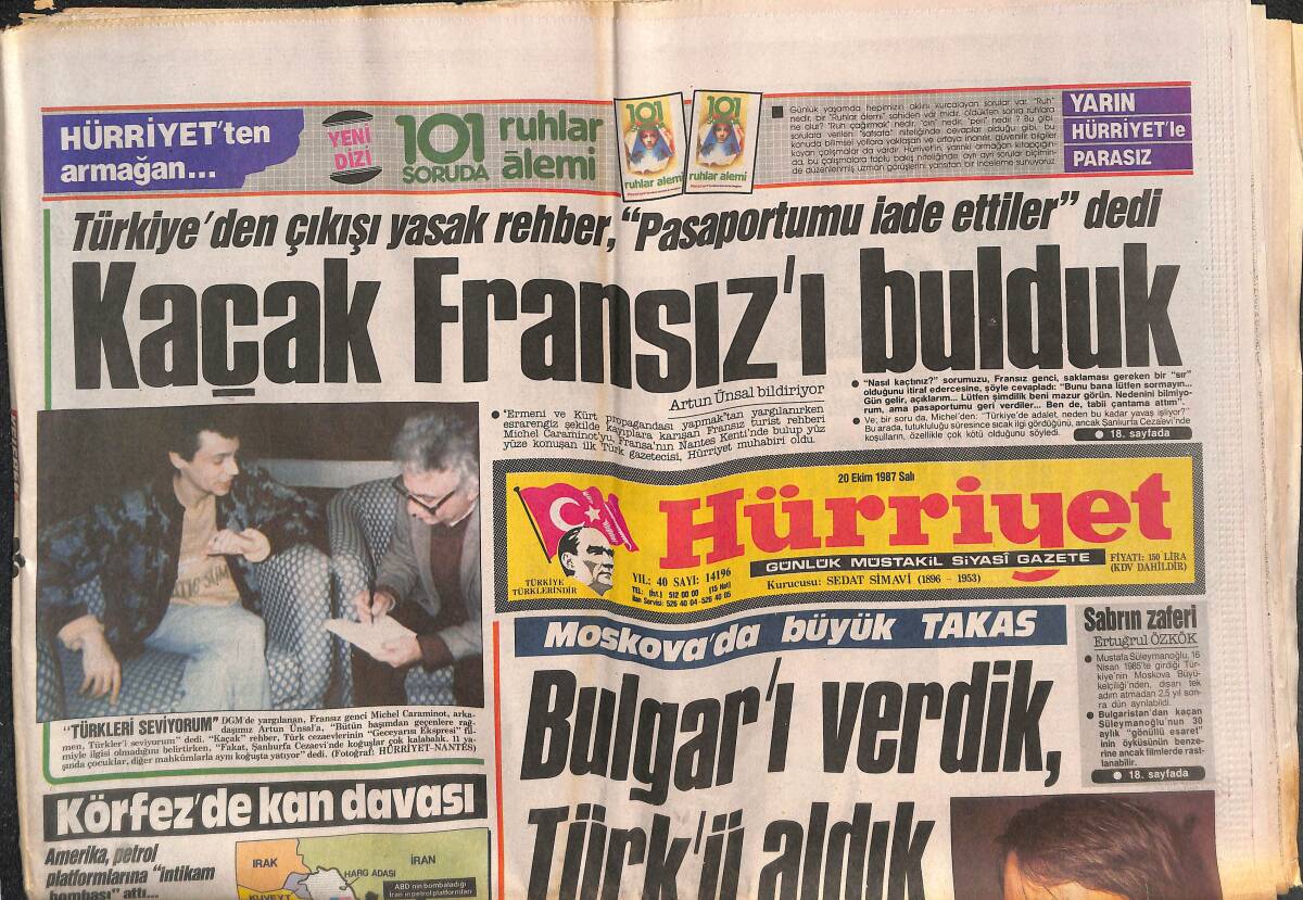 Hürriyet Gazetesi 20 Ekim 1987 - İşte , Presley'in Gayrimeşru Kızı - Körfez'de Kan Davası GZ142055 - 1
