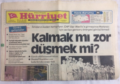 Hürriyet Gazetesi 20 Haziran 1979 - Kalkmak Mı Zor Düşmek Mi? - GZ19781 - 1