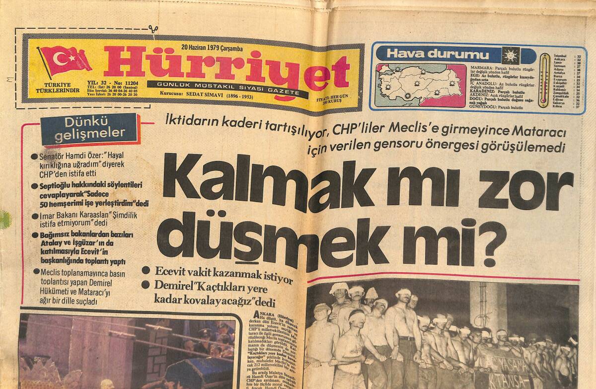 Hürriyet Gazetesi 20 Haziran 1979 - Neşe Karaböcek Yeni Kapı Gar Gazinosu Afişi! - Ayhan Işık Kral Gibi Uğurlandı! GZ142502 - 1