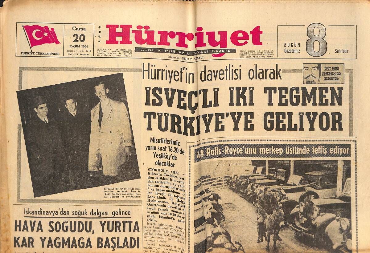 Hürriyet Gazetesi 20 Kasım 1964 - 48 Rolls-Royce'unu Merkep Üstünde Teftiş Ediyor GZ146981 - 1