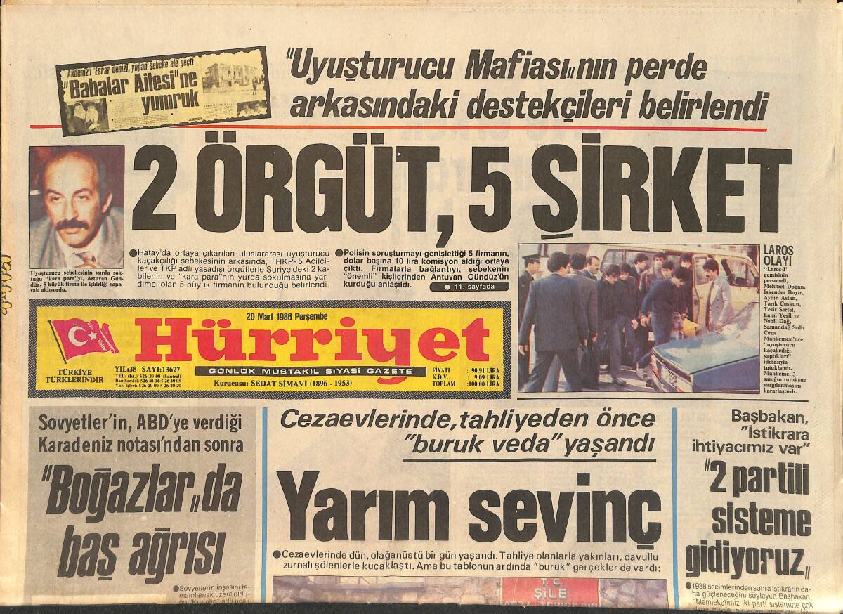 Hürriyet Gazetesi 20 Mart 1986 - Süreyya'nın Anadolu'da Başlayıp İstanbul Genelevine Uzanan Öyküsü - Prens Andrew Ve Sarah GZ3379 - 1