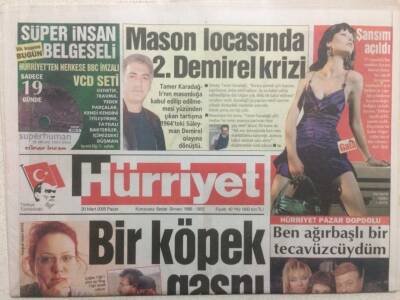 Hürriyet Gazetesi 20 Mart 2005 - Tamer Karadağlı Mason Locası Polemiği GZ32937 - 1