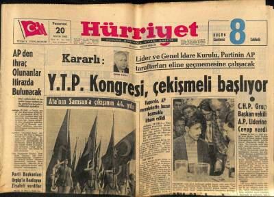 Hürriyet Gazetesi 20 Mayıs 1963 - Göksel Arsoy F-100 İle Uçuş Yaparken Korkudan Bayıldı GZ82076 - 1