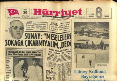 Hürriyet Gazetesi 20 Mayıs 1966 - Muhammed Ali Clay Ringde Cooperdan Önce Türk James Bond İle Karşılaştı GZ77701 - 1