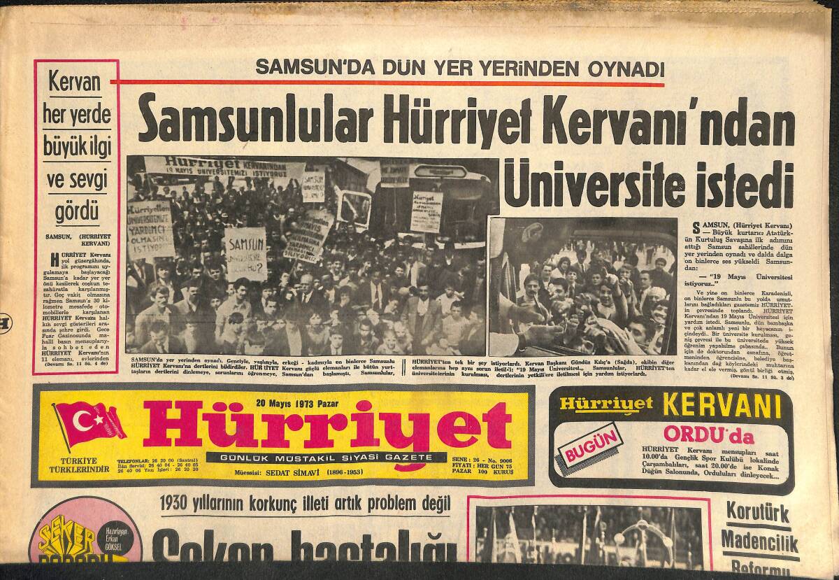 Hürriyet Gazetesi 20 Mayıs 1973 - Talû : Gençlik kutsal Emanetin Bekçisidir - Şeker Hastalığı İnsan Ömrünü Uzatıyor GZ141490 - 1