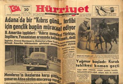 Hürriyet Gazetesi 20 Nisan 1957 - Menderesin İkazlarına Karşı Gittikçe Şımaran Atina Sözüm Ona Cevap Verdi ! GZ68843 - 2