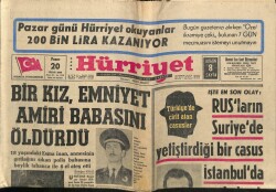 Hürriyet Gazetesi 20 Nisan 1969 - Bir Kız , Emniyet Amiri Babasını Öldürdü GZ72042 - 2