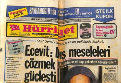 Hürriyet Gazetesi 20 Nisan 1975 - Ecevit Dış Meseleleri Çözmek Güçleşti GZ67802 - 2