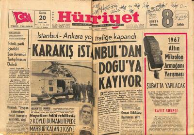 Hürriyet Gazetesi 20 Ocak 1967 - Karakış İstanbuldan Doğuya Kayıyor GZ117949 - 1