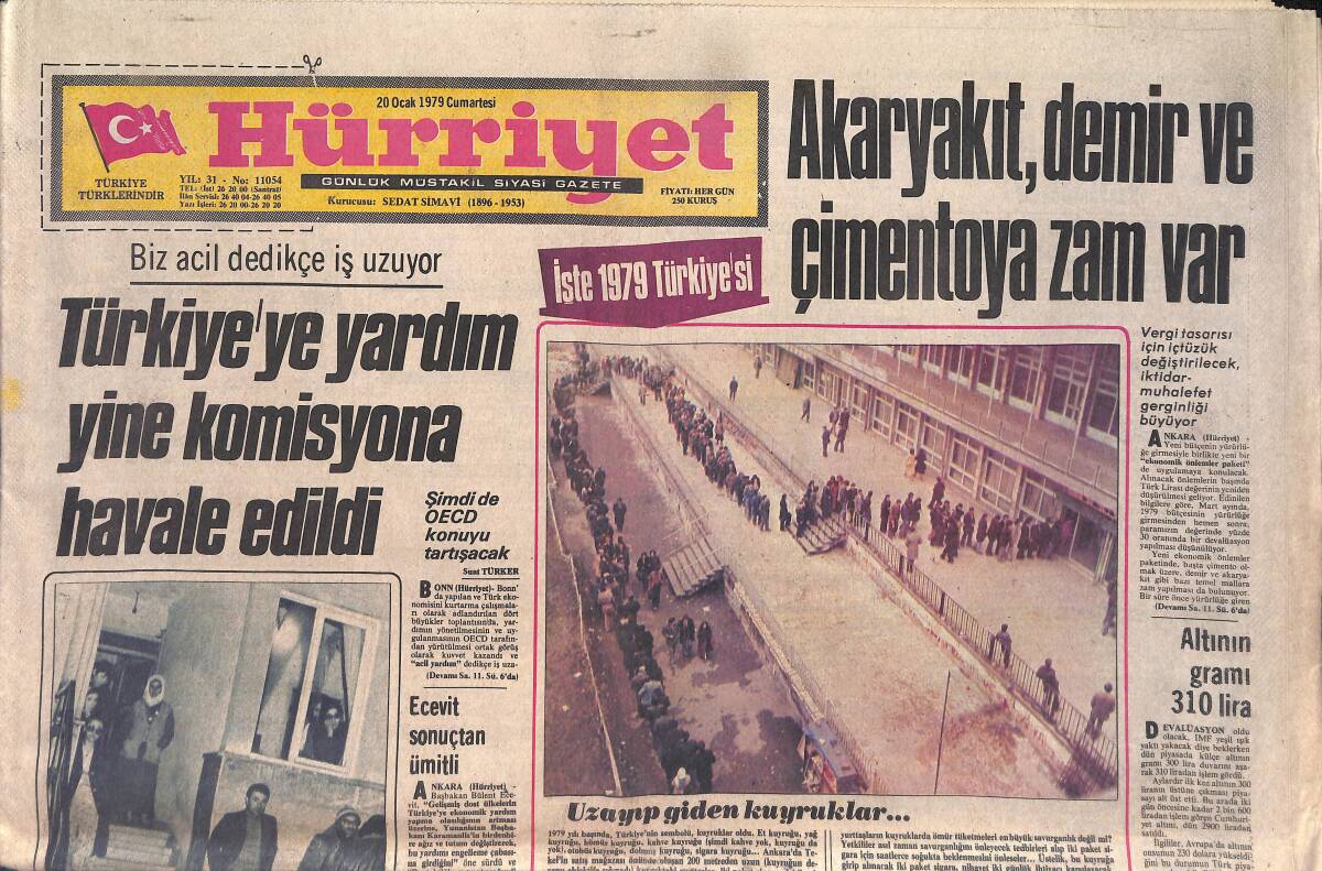 Hürriyet Gazetesi 20 Ocak 1979 - Ya Şeriat, Ya Ordu - Grace İle Caroline İki Arkadaş Gibi - Ali Uras: Galatasaray'ı Sokaktan Kurtaracağız GZ157062 - 1
