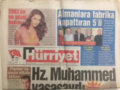Hürriyet Gazetesi 20 Ocak 2004 - Hz Muhammed Yaşasaydı GZ27704 - 1