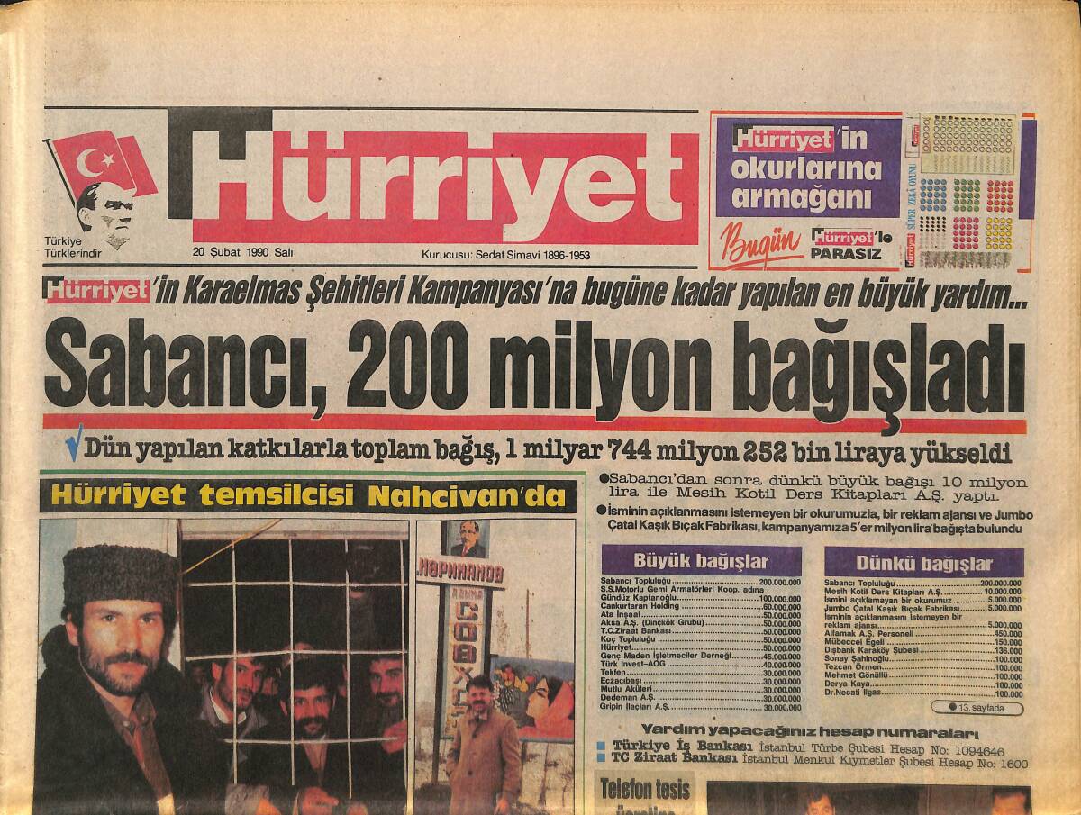 Hürriyet Gazetesi 20 Şubat 1990 - Ermeni Tasarısı'nda Kritik Hafta - Soydaş Fikriye'nin Gözyaşları - Picasso'nun Kızı Büyük Ödül Kazandı GZ133013 - 1
