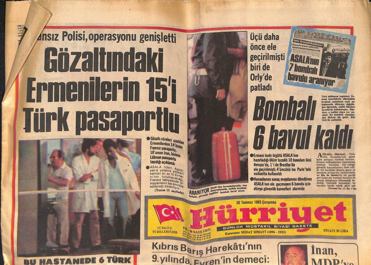 Hürriyet Gazetesi 20 Temmuz 1983 - Trakya'daki Bağlarda Verim Rekor Seviyede - Sabancı Bu Defa da J.R. Kılığına Girdi GZ133084 - 1