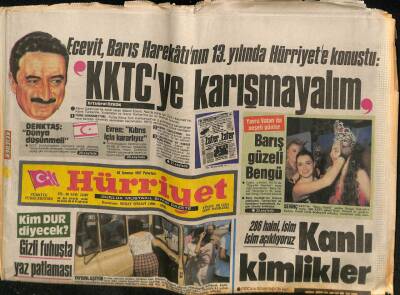 Hürriyet Gazetesi 20 Temmuz 1987 - Barış Güzeli Bengü GZ60981 - 1