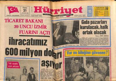 Hürriyet Gazetesi 21 Ağustos 1970 - Gıda Pazarları Kurulacak , Halk Ortak Olacak GZ77786 - 1