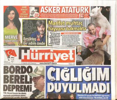 Hürriyet Gazetesi 21 Ağustos 2017 - Ahmet Hakanın Sağlık Karnesi - Isla Fenerbahçenin Yeri Devler Ligi GZ124274 - 1