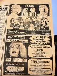 Hürriyet Gazetesi 21 Aralık 1978 - Ölüm Allahın Emri,Öldürenler Olmazsa - Çakıl Müzikholü Neşe Karaböcek Afiş GZ149537 - 2