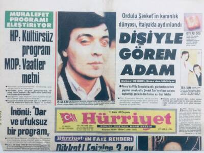 Hürriyet Gazetesi - 21 Aralık 1983 - Dişiyle Gören Adam GZ41967 - 1
