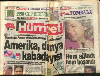 Hürriyet Gazetesi 21 Aralık 1989 - Amerika Dünya Kabadayısı GZ97433 - 1