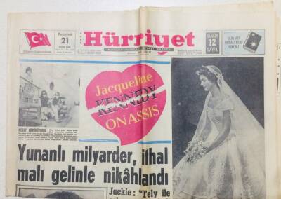 Hürriyet Gazetesi 21 Ekim 1968 - Yunanlı Milyarder İthal Malı Gelinle Nikahlandı GZ53766 - 1