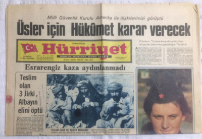 Hürriyet Gazetesi 21 Ekim 1975 - Üsler İçin Hükümet Karar Verecek - GZ19859 - 1