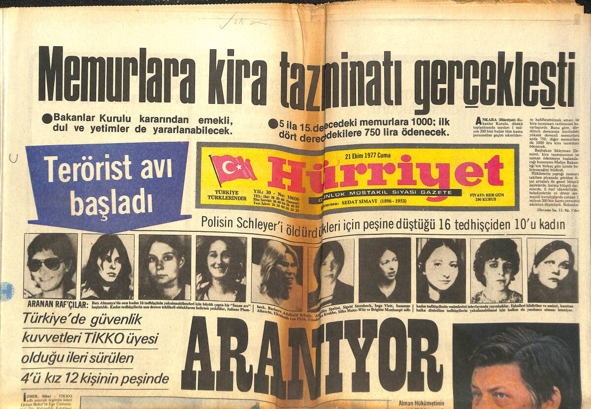 Hürriyet Gazetesi 21 Ekim 1977 - Yılmaz Güney Kaçırılacak Polise İhbar Yağıyor - Millet Meclisinde Sonuç Alınamadı Senato'da Tartışma Çıktı! GZ142241 - 1