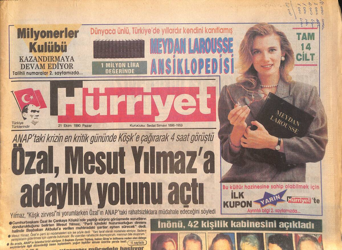 Hürriyet Gazetesi 21 Ekim 1990 - Şeytan Rıdvan Dilmen'in Muhteşem Dönüşü GZ132945 - 1