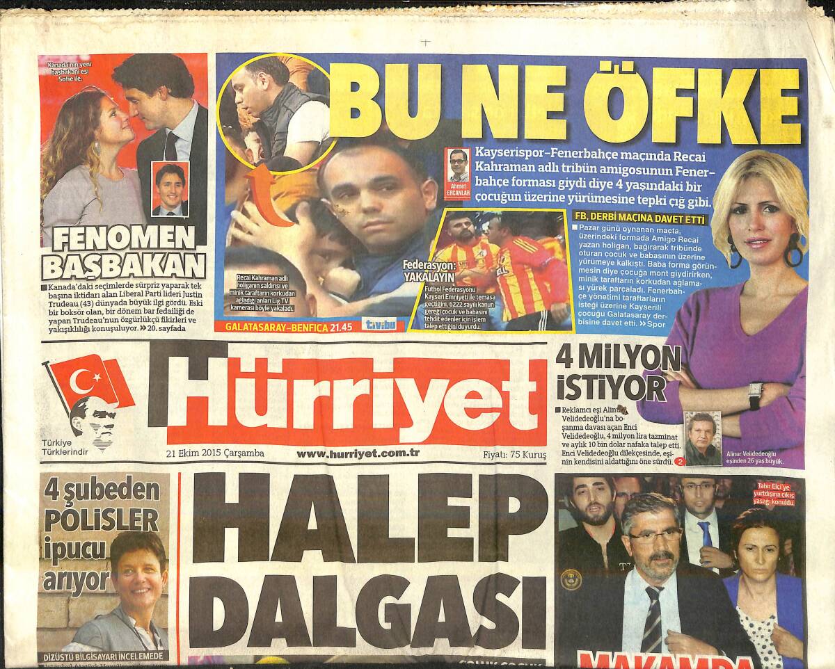 Hürriyet Gazetesi 21 Ekim 2015 - Canan Karatay Meslekten 15 Gün Men - Jetta Ve Caddy Satışı Askıda GZ159713 - 1