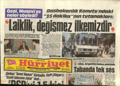 Hürriyet Gazetesi 21 Haziran 1987 - Özal , Museviye Neler Söyledi ? GZ62515 - 2