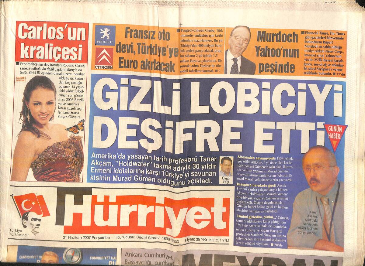 Hürriyet Gazetesi 21 Haziran 2007 - İşte Baykal'ın İktidar Pusulası - Michael Bloomberg Başkanlığa Mı Oynuyor GZ159677 - 1