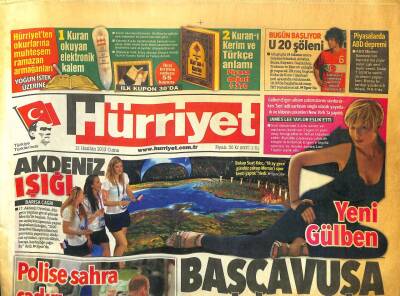 Hürriyet Gazetesi 21 Haziran 2013 - Polise Sahra Çadırı, Akdeniz Işığı GZ107219 - 1
