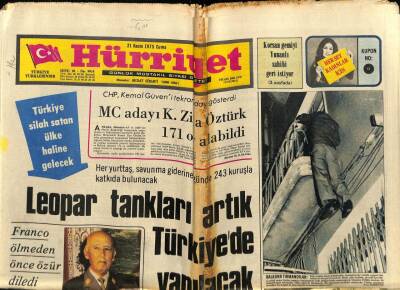 Hürriyet Gazetesi 21 Kasım 1975 - Türkiye Silah Satan Ülke Haline Gelecek GZ70000 - 1